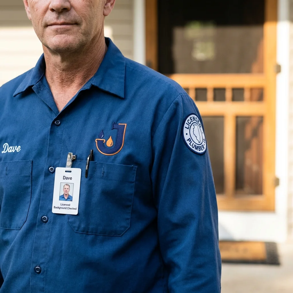 Licensed plumber showing ID badge in Cordova, AK
